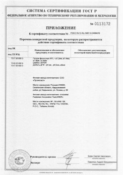 2019.11.16 Стерлитамак - Приложение к сертификату Изделия крепежные из металла, торговая марка Tech-KREP. Серийный выпуск